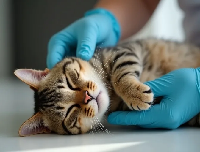 Specialist carefully handling a deceased cat with dignity in Huntingdale